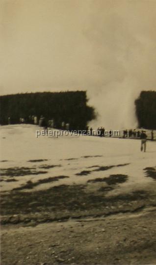 Peter Provenzano Photo Album Image_copy_166.jpg - The geyser "Old Faithful" at Yellowstone National Park, 1942.
Peter and Fay Provenzano vacationed at Yellowstone National Park while driving across the United States from Chicago, Illinois to Scramento, California.